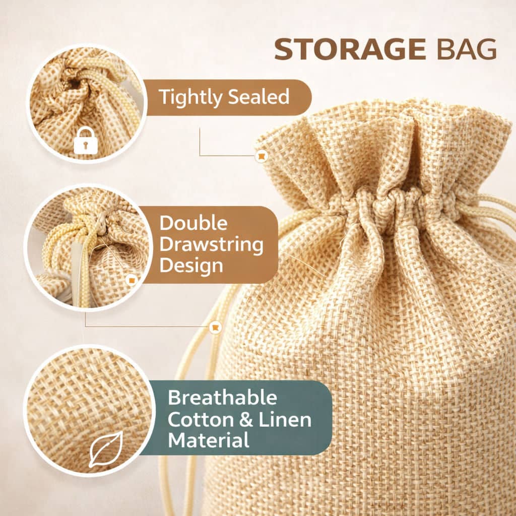 Natural Jute Burlap Drawstring Bags, 50 Pack - 18 x 13 cm - view 5