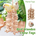 Natural Rattan Parrot Chew Toy Wooden Bird Interactive Biting Toy for Cage
