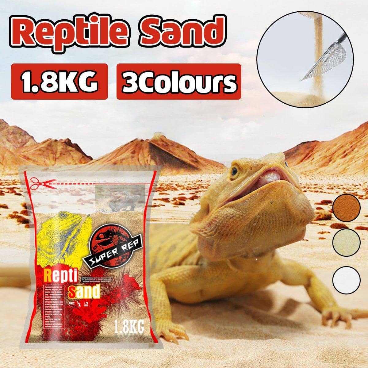 Natural Reptile Sand Substrate for Terrariums, 1.8 kg - Yellow - view 2