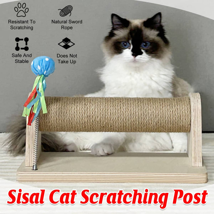 Natural Sisal Cat Scratching Pad Non Shedding Cat Nail Care with Toy