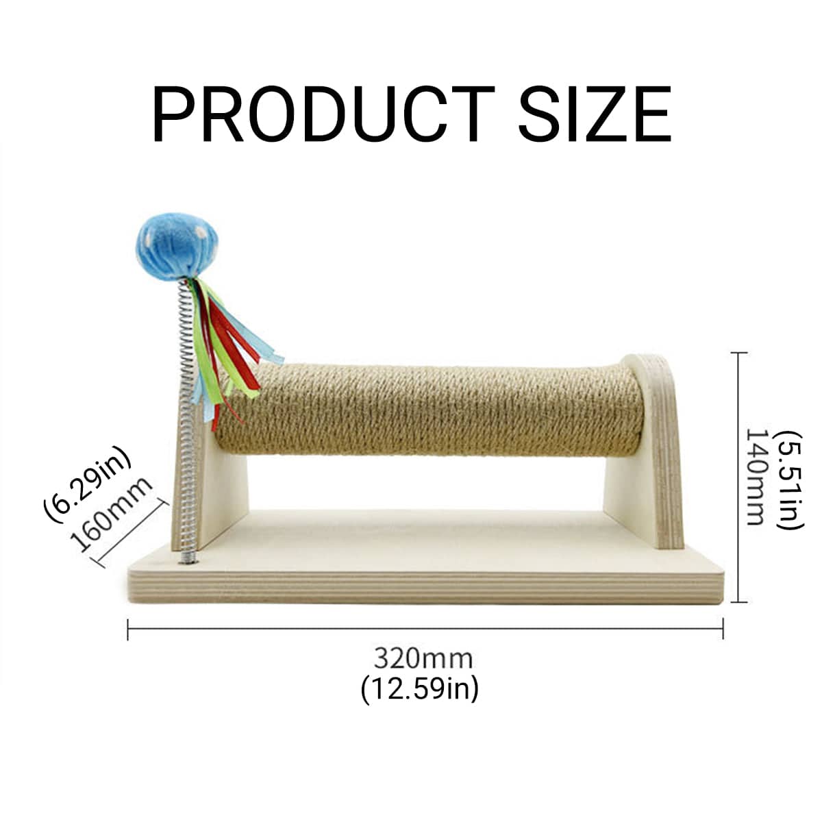 Natural Sisal Cat Scratching Pad Non Shedding Cat Nail Care with Toy - view 3