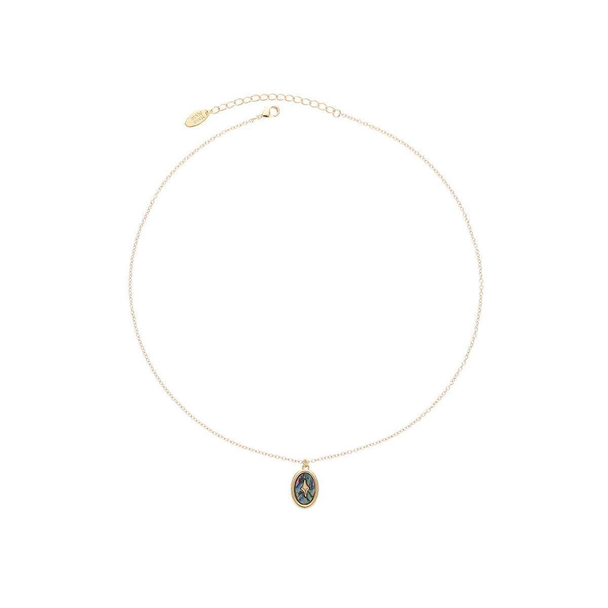 Natural Stone Necklace with Adjustable Chain - With Pendant