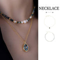 Natural Stone Necklace with Adjustable Chain - With Pendant - view 2