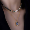 Natural Stone Necklace with Adjustable Chain - With Pendant - view 5