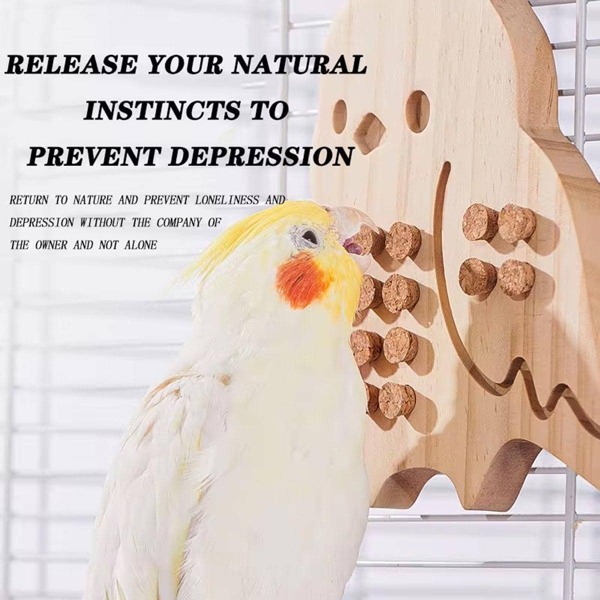 Natural Wood Parrot Toys for Bird Chewing and Puzzle Play - view 4