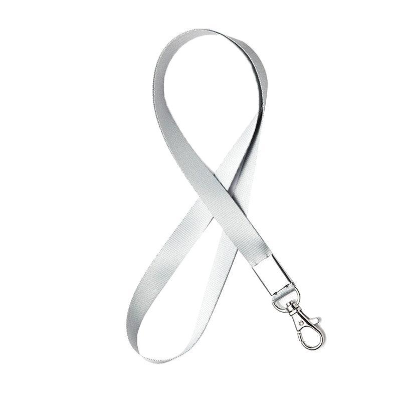 Neck Strap Lanyard with Clip for ID Badge Holder - Silver Grey