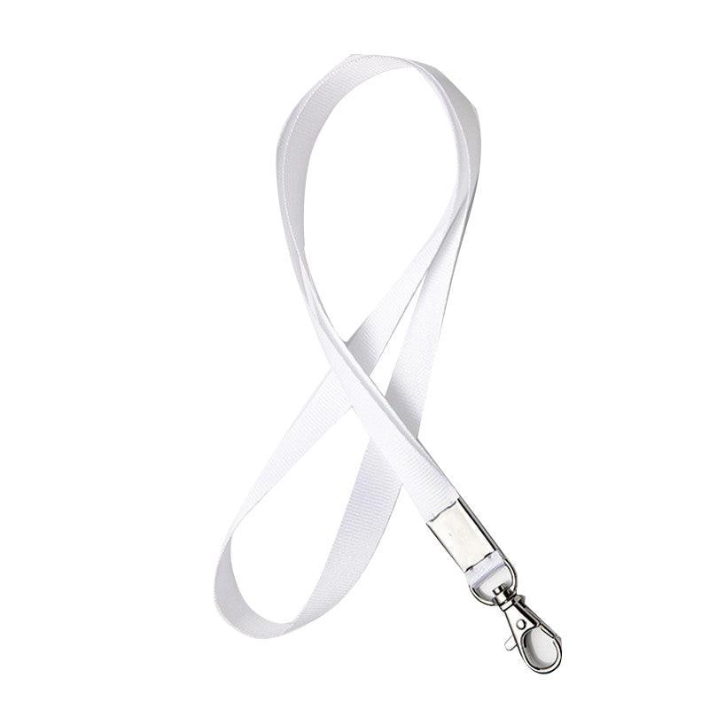 Neck Strap Lanyard with Clip for ID Badge Holder - White
