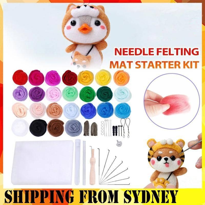 Needle Felting Starter Kit with 25 Felt Balls and Craft Tools