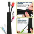 Neoprene Cable Management Sleeve with Hook and Loop Closure - Set of 3 Rolls, Black - view 4