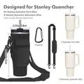 Neoprene Cup Sleeve with Shoulder Strap for 40 oz Tumblers - White - view 4