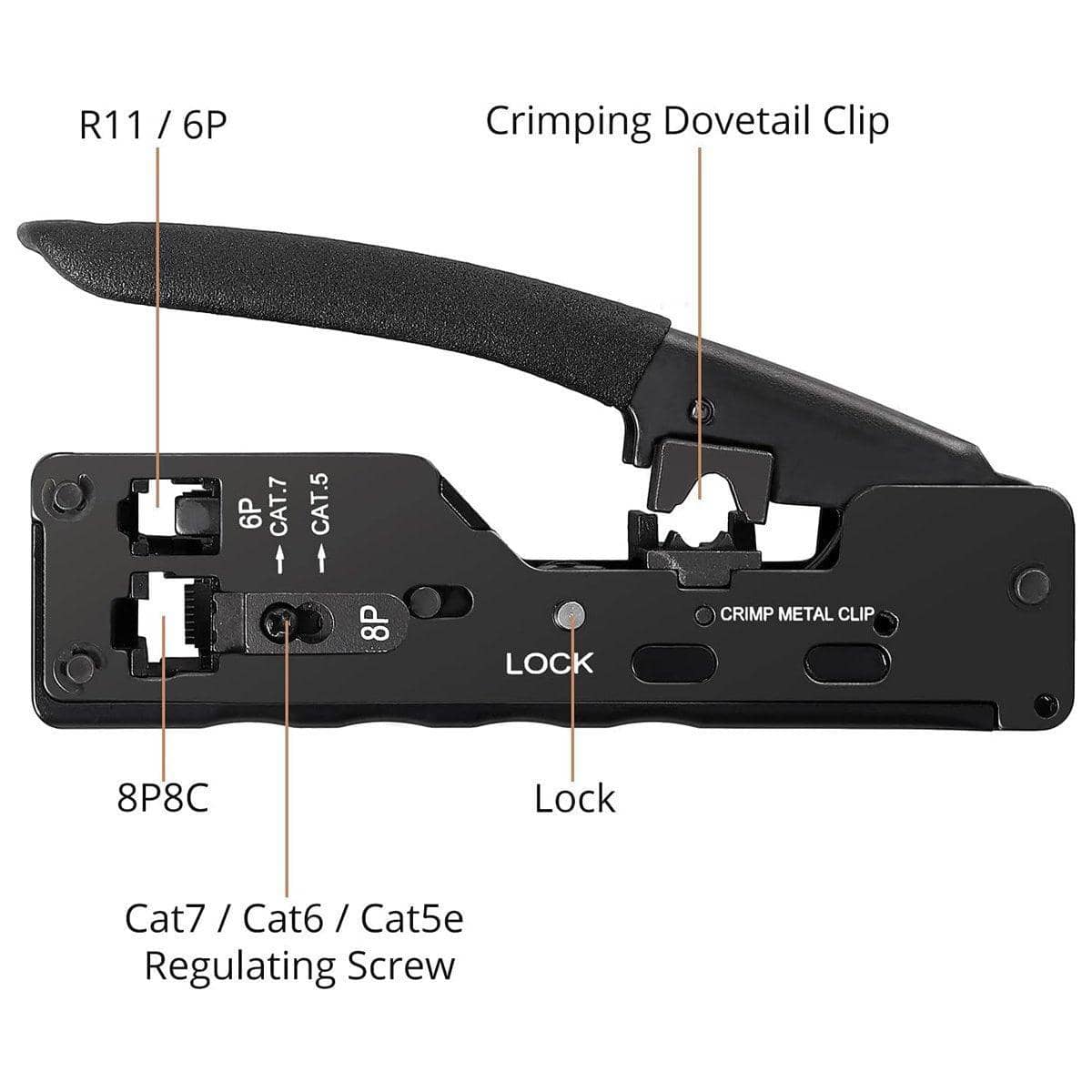 Network Cable Crimping Tool - Yellow - view 5