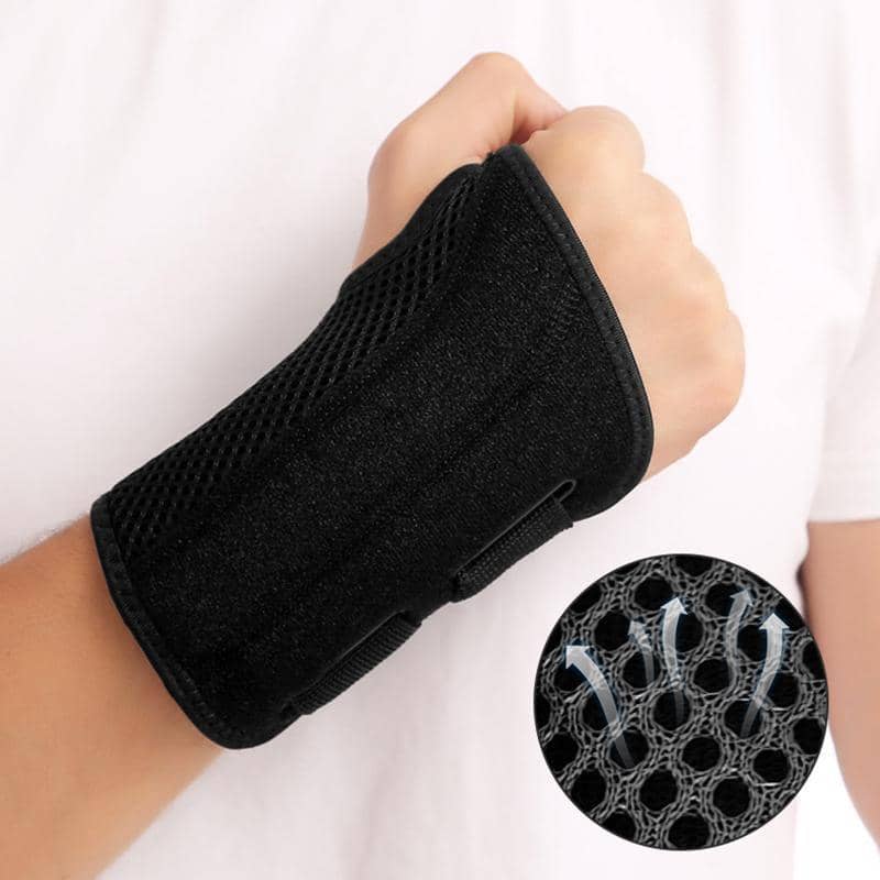 Night Wrist Support with Curved Steel Insert for Men and Women - Black - view 5