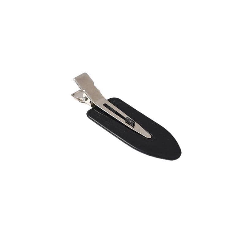 No Bend Hair Clips, Acrylic and Stainless Steel Barrette - Black, Pack of 4