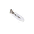 No Bend Hair Clips, Acrylic and Stainless Steel Barrette - White, Pack of 4