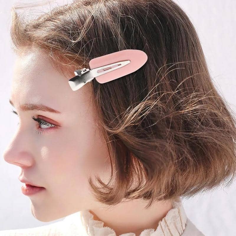 No Bend Hair Clips, Acrylic and Stainless Steel Barrette - White, Pack of 4 - view 5