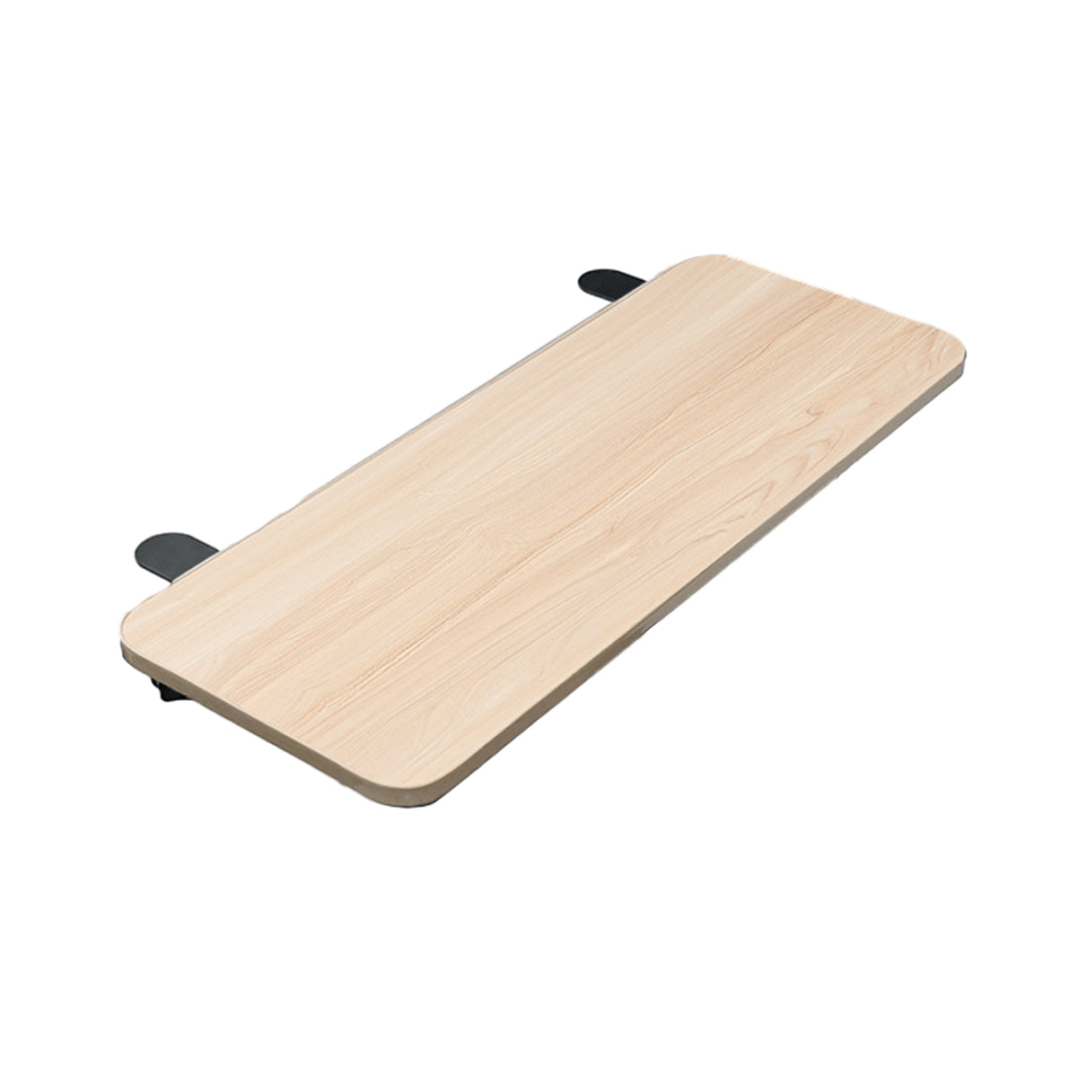 No Drill Desk Extension Tray Clamp on Foldable Shelf - Large 65cm, Natural Wood - view 2