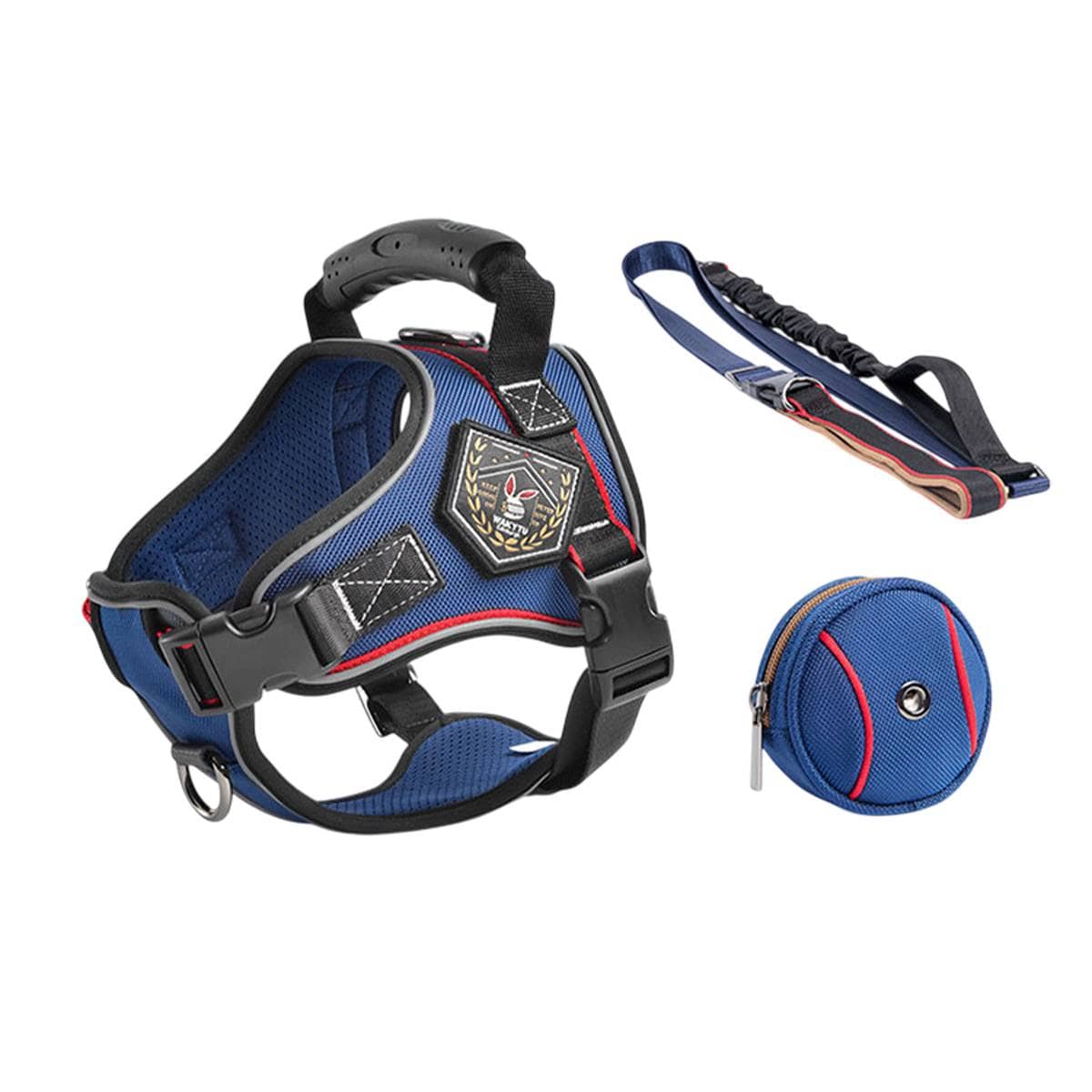 No Pull Dog Harness and Bungee Leash Set Padded Vest for Medium and Large Dogs - Size XL (Neck 62-78 cm)