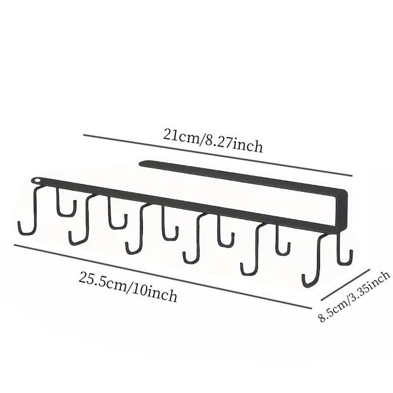 No-Punch Double Row Cup Hook Rack for Kitchen Shelves - Pack of 2 - view 3