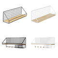 No-Punch Wall Mounted Iron Storage Rack with Tissue Holder - White - view 3