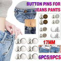 No-Sew Jeans Button Pins for Pants - Pack of 8, Mixed Designs - view 2