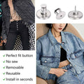 No-Sew Jeans Button Pins for Pants - Pack of 8, Mixed Designs - view 5