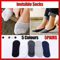 No Show Liner Socks, Non Slip Cotton Low Cut, 5 Pairs - Black - view 2