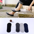 No Show Liner Socks, Non Slip Cotton Low Cut, 5 Pairs - Black, White, Light Grey, Dark Grey and Navy - view 4