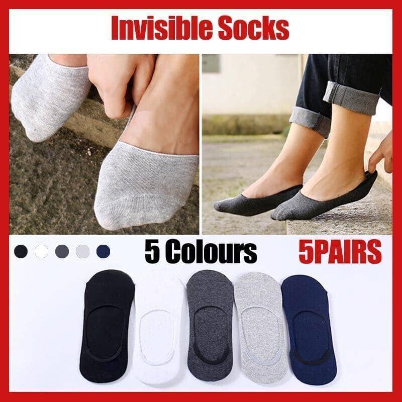 No Show Liner Socks, Non Slip Cotton Low Cut, 5 Pairs - Navy - view 2