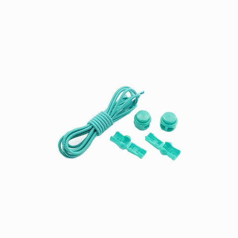 No Tie Elastic Shoelaces with Toggle Locks for Sneakers, Running and Walking Shoes - Lake Green