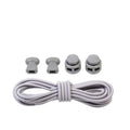 No Tie Elastic Shoelaces with Toggle Locks for Sneakers, Running and Walking Shoes - Light Grey