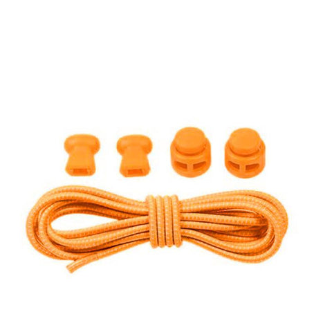 No Tie Elastic Shoelaces with Toggle Locks for Sneakers, Running and Walking Shoes - Orange