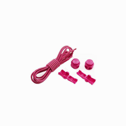 No Tie Elastic Shoelaces with Toggle Locks for Sneakers, Running and Walking Shoes - Rose Red