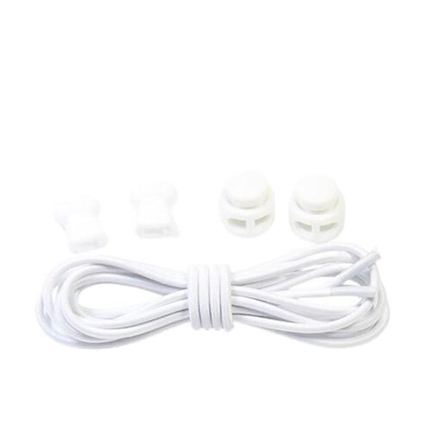 No Tie Elastic Shoelaces with Toggle Locks for Sneakers, Running and Walking Shoes - White