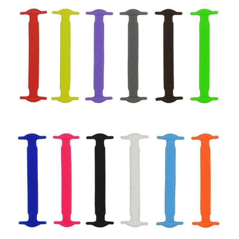 No Tie Shoelaces Elastic Silicone - Grey, Pack of 16 - view 3