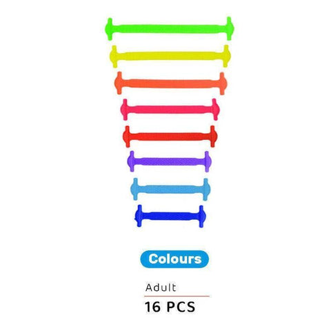 No Tie Shoelaces Elastic Silicone - Pack of 16