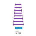 No Tie Shoelaces Elastic Silicone - Purple, Pack of 16