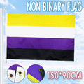 Non-Binary Pride Flag 90 x 150 cm, Genderqueer Flag with 2 Eyelets