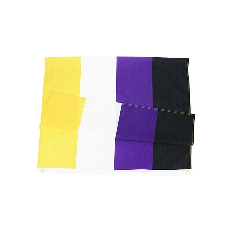 Non-Binary Pride Flag 90 x 150 cm, Genderqueer Flag with 2 Eyelets - view 3