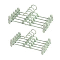 Non-Marking Trouser Hangers with Adjustable Clips, Set of 10 - Sage Green