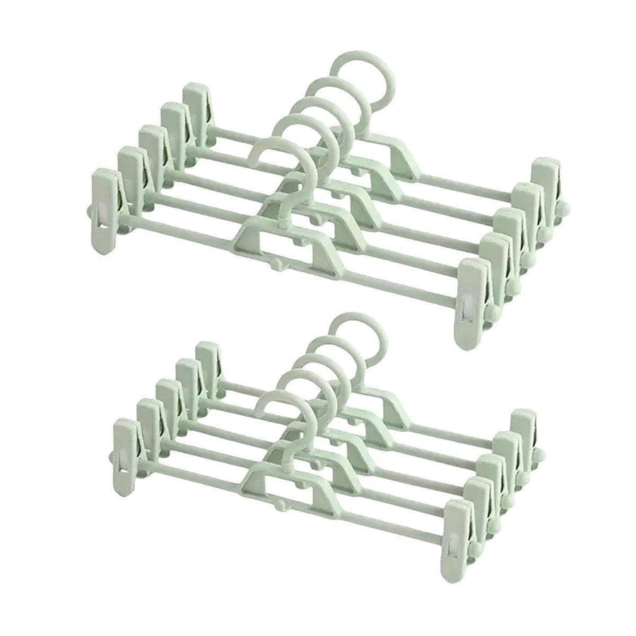 Non-Marking Trouser Hangers with Adjustable Clips, Set of 10 - Sage Green