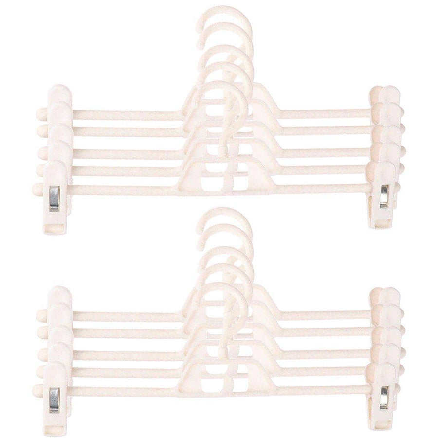 Non-Marking Trouser Hangers with Adjustable Clips, Set of 10 - White
