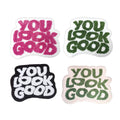 Non-Slip Absorbent Floor Mat with You Look Good Lettering - Hot Pink and White - view 3