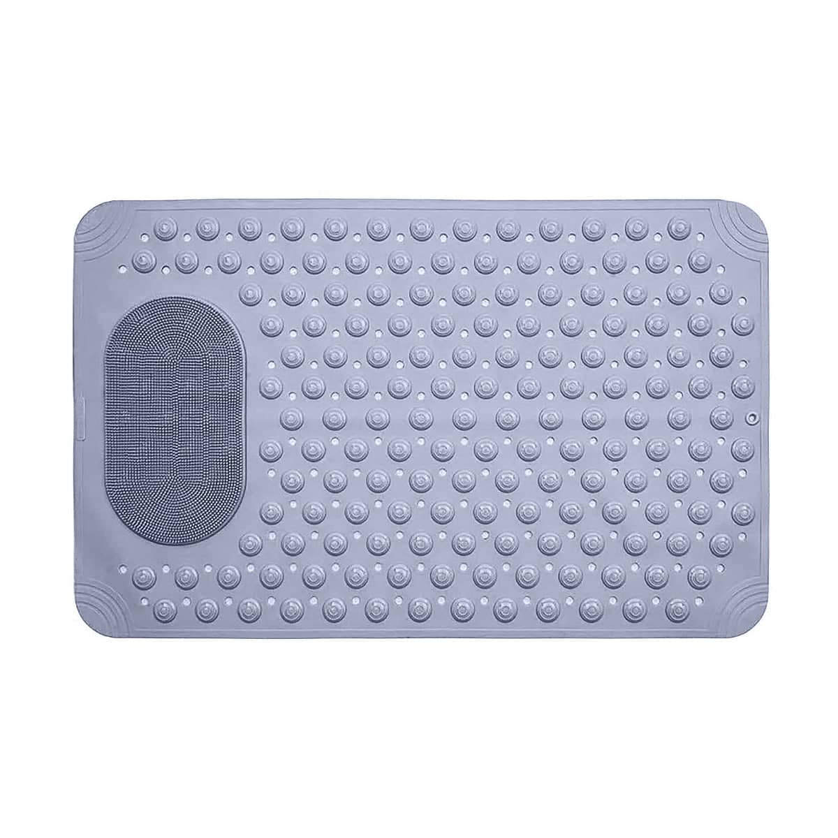 Non-Slip Bath Mat with Massage Points, TPE 36 x 69 cm - Grey