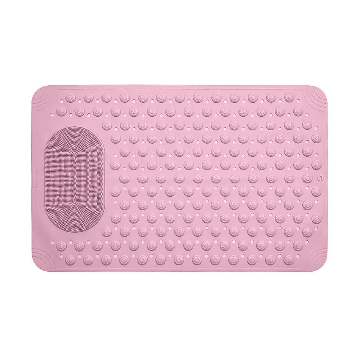 Non-Slip Bath Mat with Massage Points, TPE 36 x 69 cm - Pink