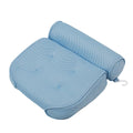 Non-Slip Bathtub Pillow with 6 Suction Cups, 3D Mesh - Blue