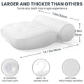 Non-Slip Bathtub Pillow with 6 Suction Cups, 3D Mesh - White - view 4