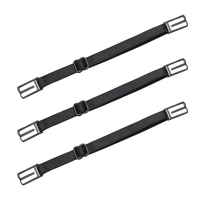 Non-Slip Bra Strap Holders with Racerback Clip, Set of 3 - Black