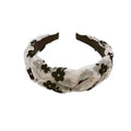 Non Slip Braided Flower Hair Hoop Headband for Women and Girls - White