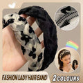 Non Slip Braided Flower Hair Hoop Headband for Women and Girls - White - view 2