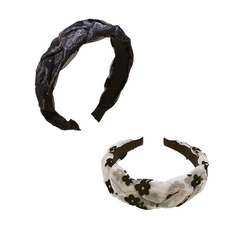 Non Slip Braided Flower Hair Hoop Headband for Women and Girls - White - view 3